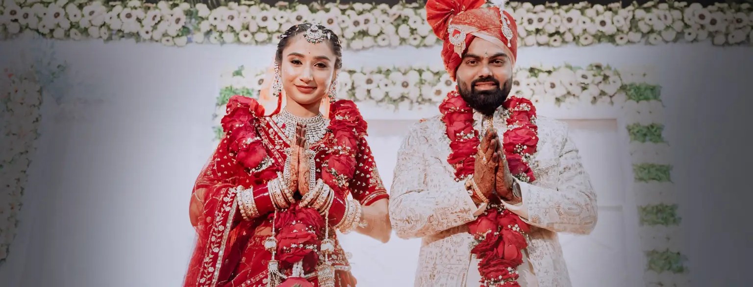 Bride and groom during wedding rituals